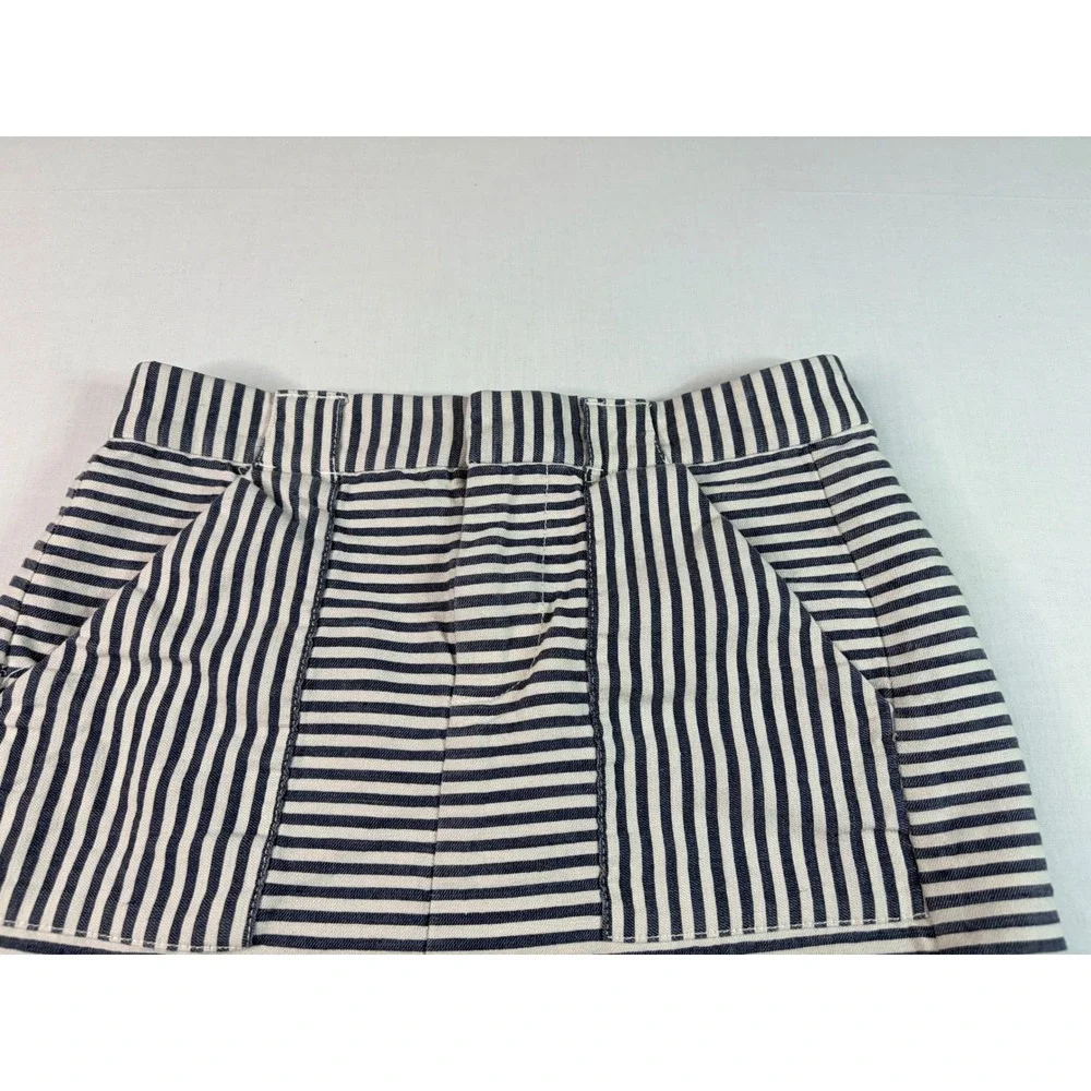 Madewell‎ Striped Mini Skirt Womens Size 0 Black White Pockets Casual